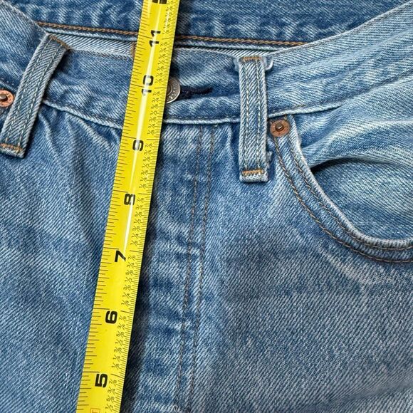 Levi’s 501 Straight Leg Blue Denim Jeans Distressed 25” - Picture 7 of 8